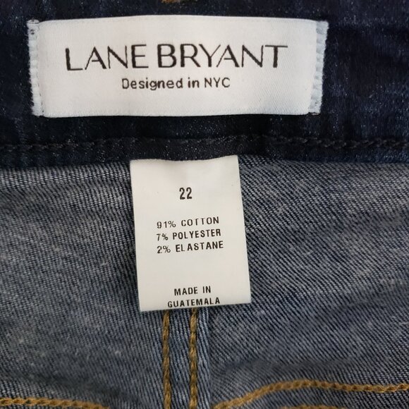 Lane Bryant Ankle Crop Jeans Size 22 Blue Stretch Waist Zip Fly 29" Inseam - Picture 3 of 6